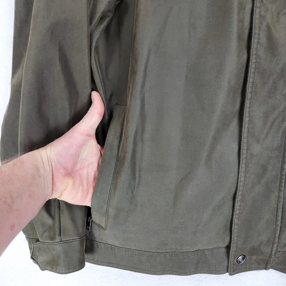 Michael Kors Jacket Mens 2XL Green Packable Hood Full Zip Classic Casual Outdoor